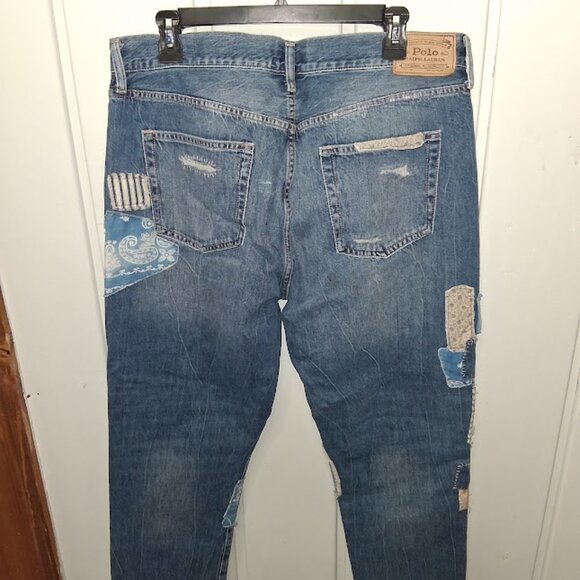 Polo Ralph Lauren Avery Boyfriend Patchwork Jeans Sz 31 - Picture 5 of 9